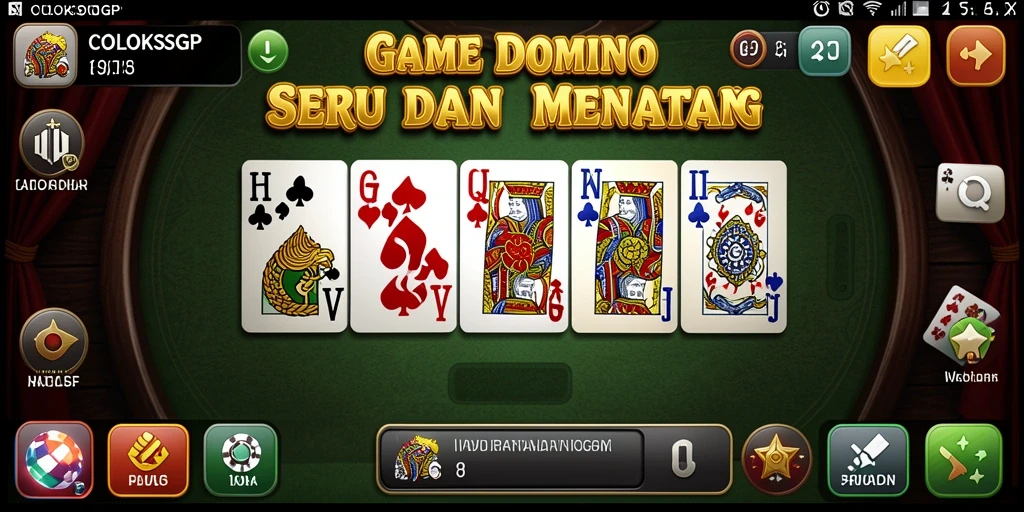Tampilan gameplay COLOKSGP dengan berbagai kartu domino yang seru.