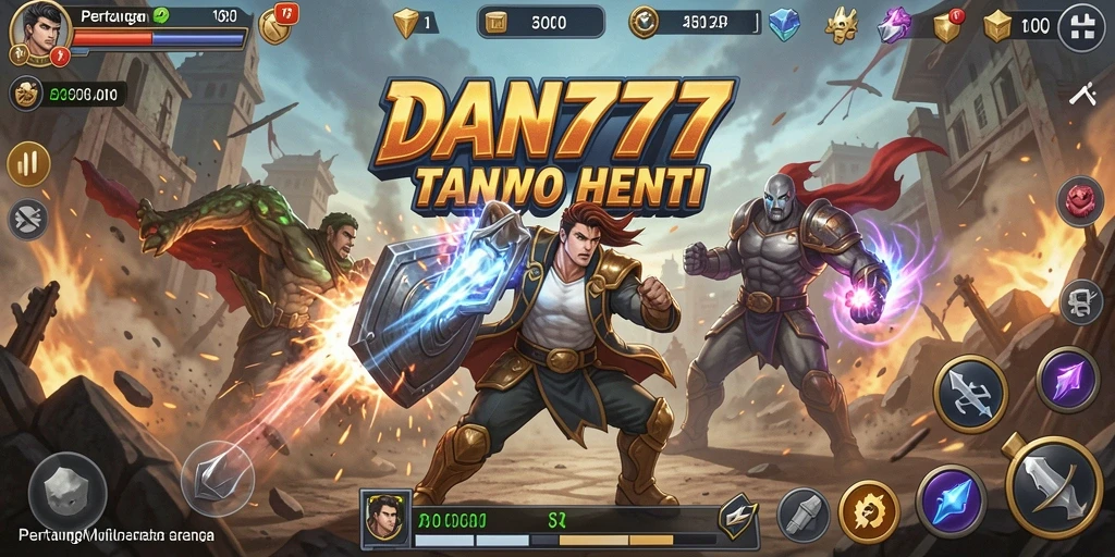 Screenshot DAN777 menampilkan pertarungan karakter yang intens dan grafis memukau.