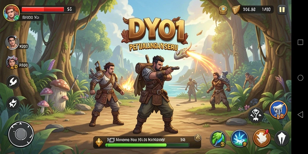 Tampilan gameplay seru dari DYO1 yang menampilkan misi petualangan.