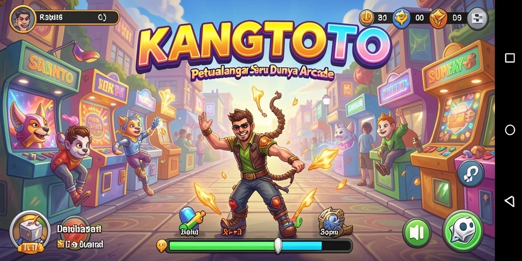 Tampilan gameplay KANGTOTO yang penuh warna dan seru.