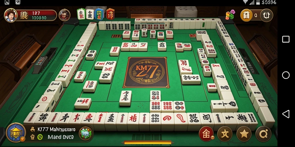 Tampilan gameplay seru dari KM777 yang penuh tantangan Mahjong.