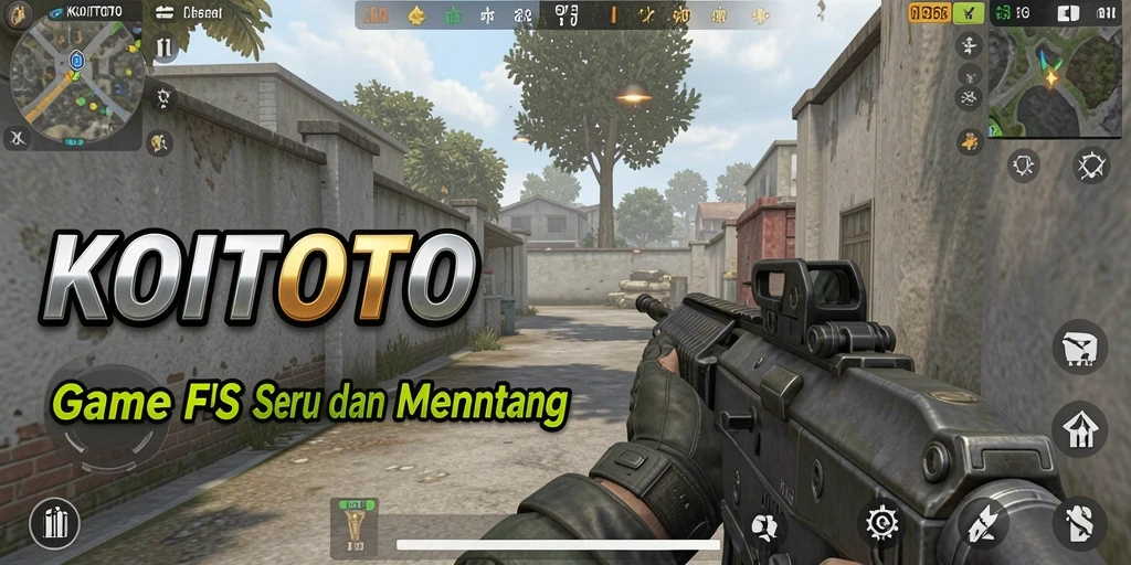 Screenshot ikonik dari gameplay seru KOITOTO FPS.