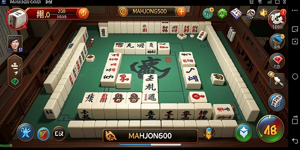 Screenshot menunjukkan gameplay menarik dari MAHJONG500 yang penuh strategi Mahjong.