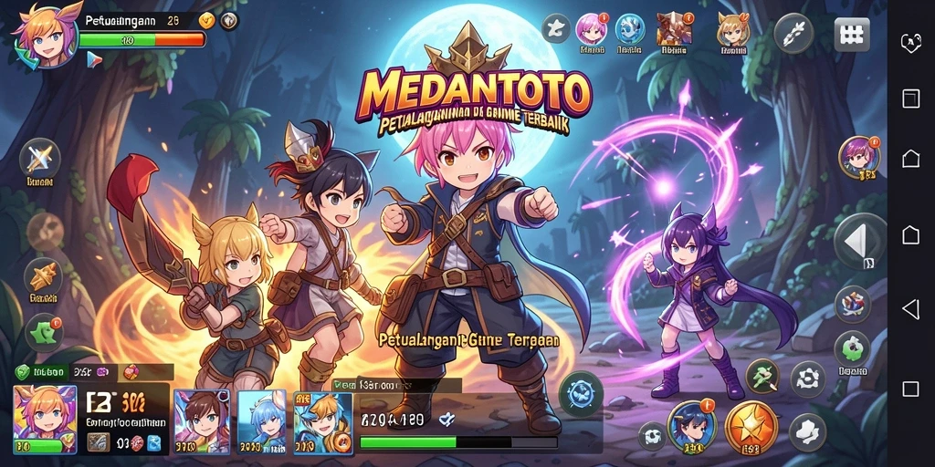 Tampilan gameplay menarik di MEDANTOTO dengan karakter Anime favorit.