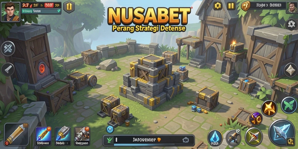 Gameplay seru NUSABET dalam pertempuran Tower Defense.