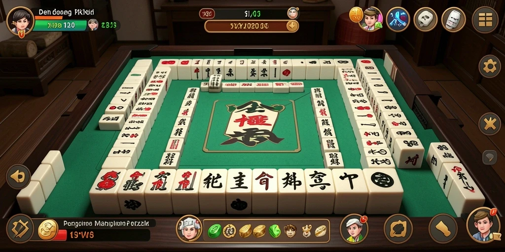 Screenshot gameplay OKWIN dengan level Mahjong yang menantang.