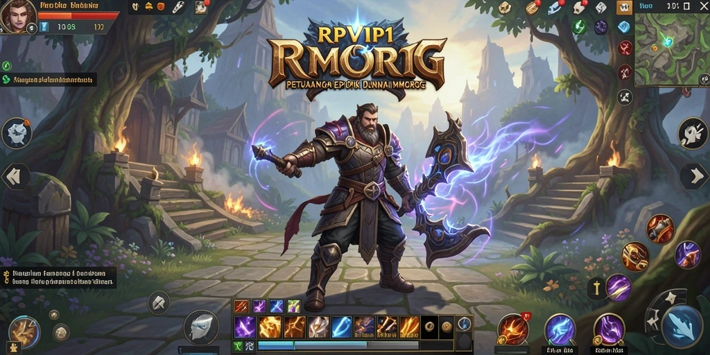 Screenshot gameplay RPVIP1 yang menunjukkan pertarungan mendebarkan.