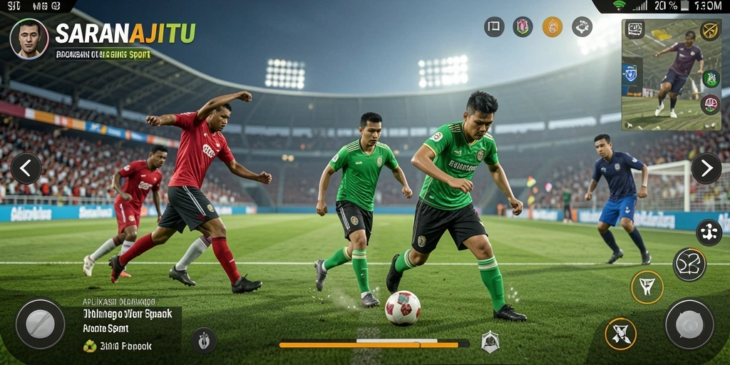 Screenshot gameplay SARANAJITU yang menampilkan aksi olahraga yang mendebarkan.