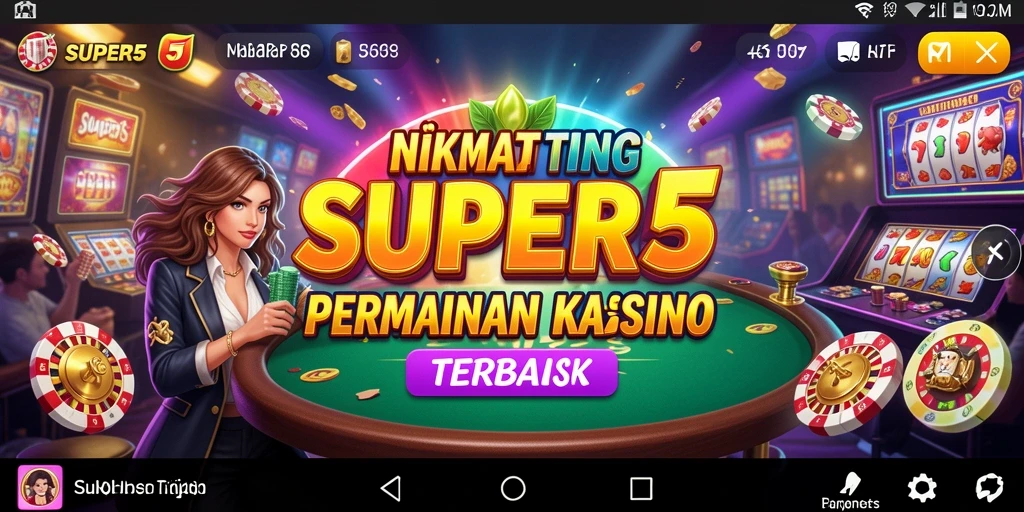 Tampilan seru gameplay Kasino di SUPER5 dengan berbagai permainan menarik.