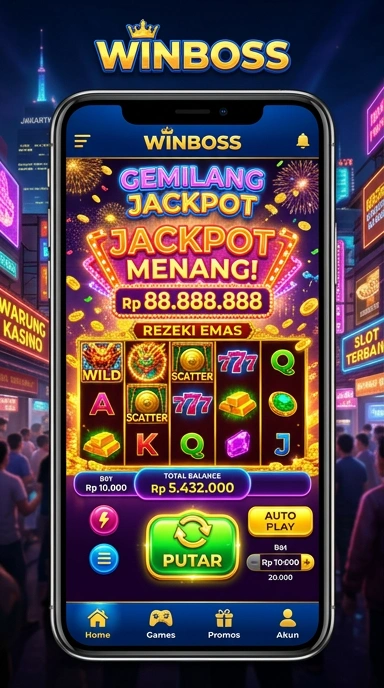 Tampilan utama aplikasi winboss yang sederhana dan efisien.